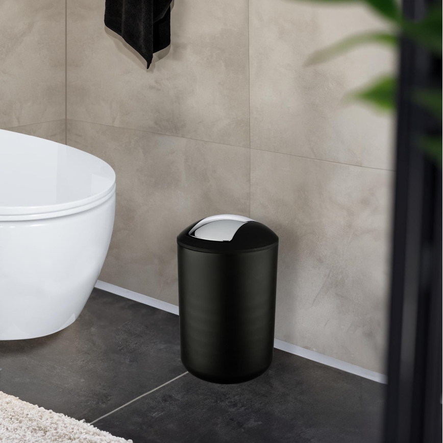 WENKO 21212100 - Кош BRASIL 19,5x31 cm черен/лъскав хром