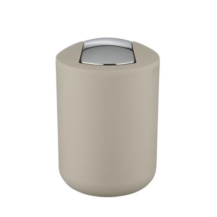 WENKO 21221100 - Кош за отпадъци BRASIL 14x21 cm бежов/лъскав хром