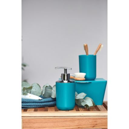 WENKO 21224100 - Дозатор за течен сапун BRASIL 7,3x16,5 cm тюркоаз/лъскав хром