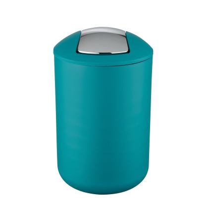 WENKO 21227100 - Кош за отпадъци BRASIL 19,5x31 cm тюркоаз/лъскав хром