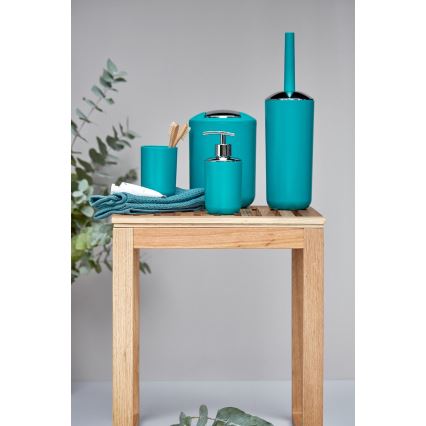 WENKO 21227100 - Кош за отпадъци BRASIL 19,5x31 cm тюркоаз/лъскав хром