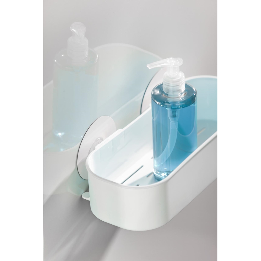 WENKO 21824100- Полица OSIMO от пластмаса 27x12 см бяла/прозрачна