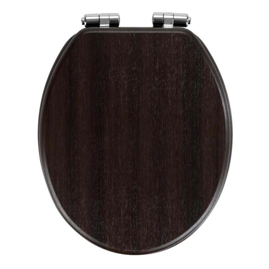 WENKO 22015100-WC тоалетно седало WENGE 35,5x42,5 cm кафяво/сребристо