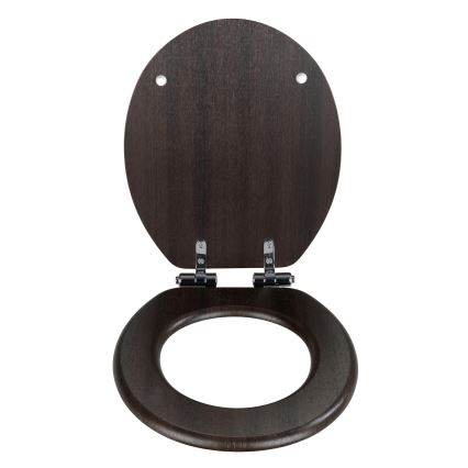 WENKO 22015100-WC тоалетно седало WENGE 35,5x42,5 cm кафяво/сребристо