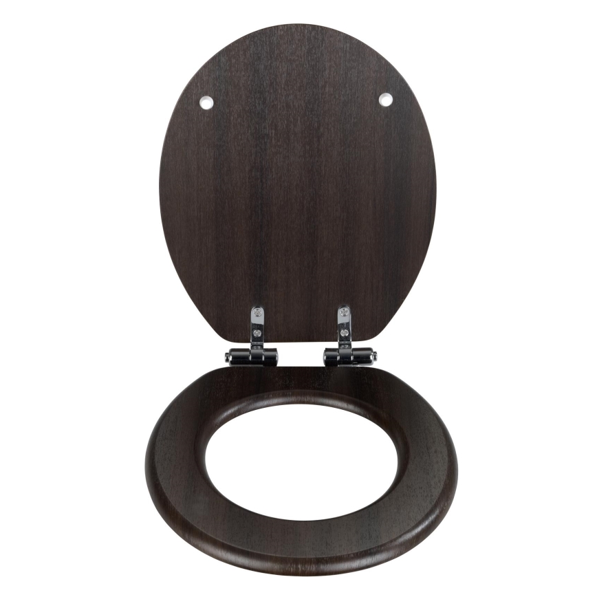 WENKO 22015100-WC тоалетно седало WENGE 35,5x42,5 cm кафяво/сребристо