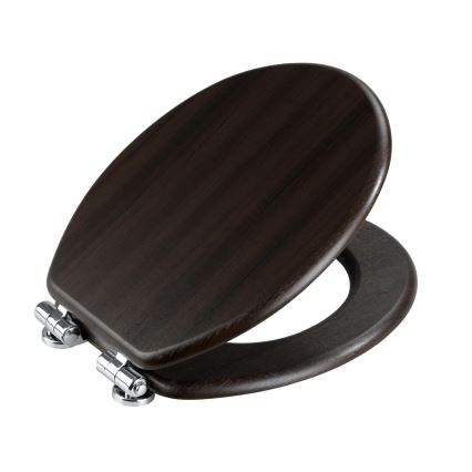 WENKO 22015100-WC тоалетно седало WENGE 35,5x42,5 cm кафяво/сребристо