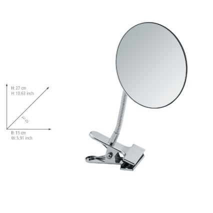 WENKO 22195100 - Козметично огледало CLIP 15x27 см лъскав хром