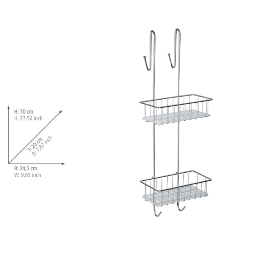WENKO 22213100 - Стойка ALDO 24,5x70 cm неръждаема стомана/сребриста