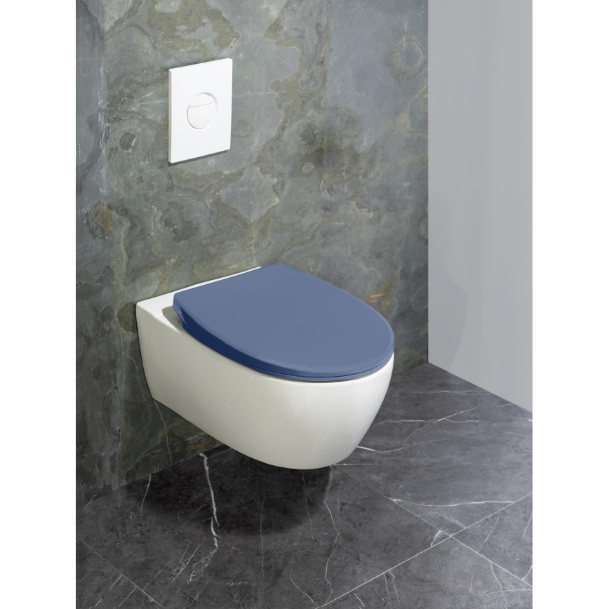 WENKO 22403100-WC тоалетно седало SAMOS 44,5x37,5 cm синьо/сребристо