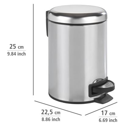 WENKO 22444100 - Кош LEMAN 17x25 см неръждаема стомана/сребрист/черен