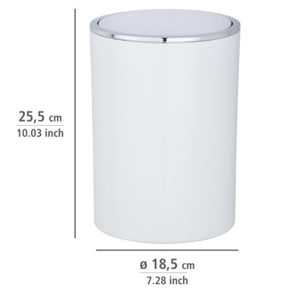WENKO 22554100 - Кош INCA 18,5 x 25,5 см бял/лъскав хром