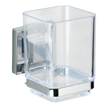 WENKO 22680100 -Чаша VACUUM-LOC QUADRO ED 7,5x10 cm сребрист/лъскав хром/прозрачен