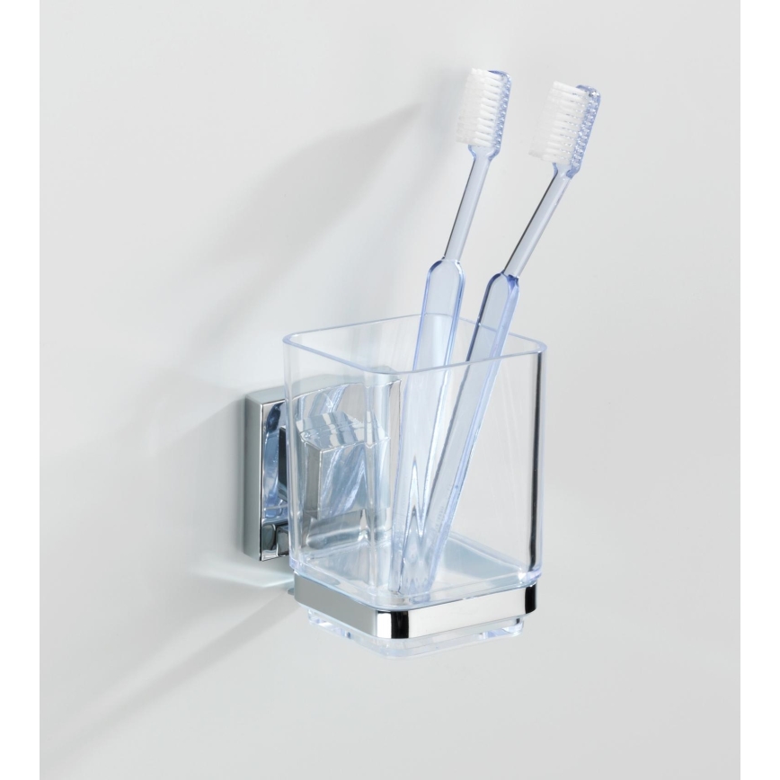 WENKO 22680100 -Чаша VACUUM-LOC QUADRO ED 7,5x10 cm сребрист/лъскав хром/прозрачен