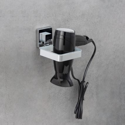 WENKO 22682100 -Държач за сешоар VACUUM-LOC QUADRO ED 13,5x14 cm сребрист/хром