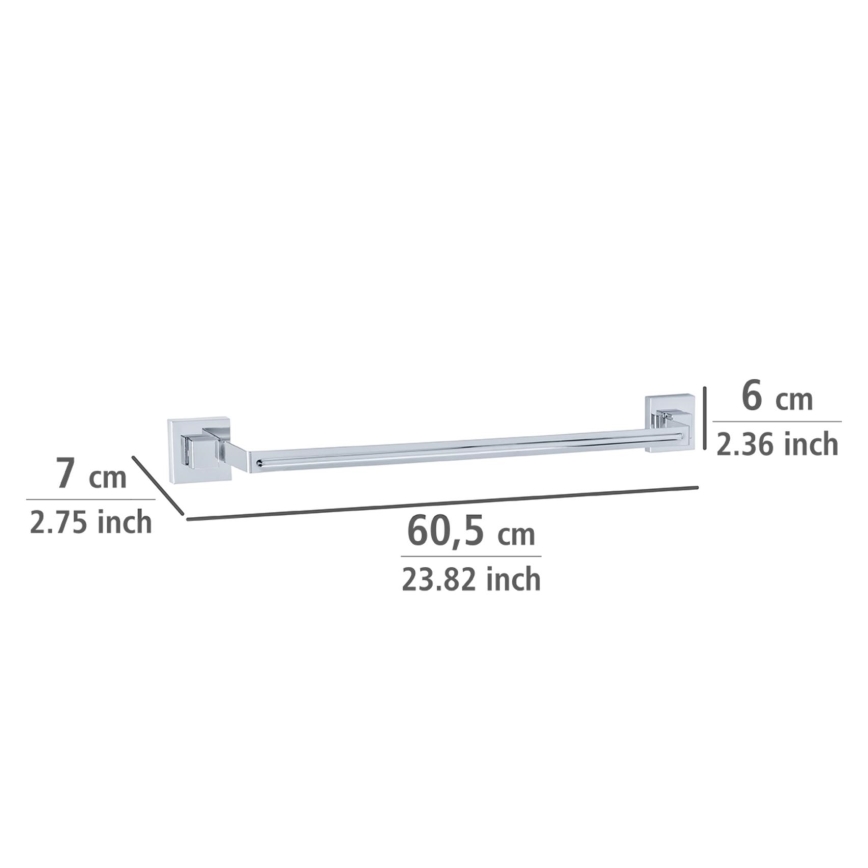 WENKO 22684100-Държач за кърпи VACUUM-LOC QUADRO ED 60,5x6 cm сребрист/лъскав хром