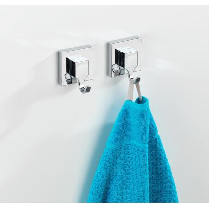 WENKO 22688100-Кука VACUUM-LOC QUADRO ED 6x7 cm сребрист/лъскав хром