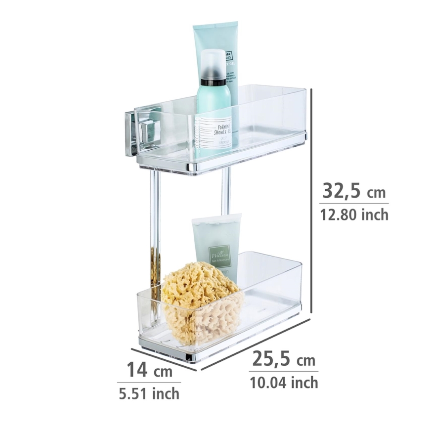 WENKO 22691100-Рафт VACUUM-LOC QUADRO ED 25,5x32,5 см сребрист/лъскав хром/прозрачен