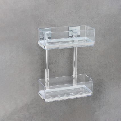 WENKO 22691100-Рафт VACUUM-LOC QUADRO ED 25,5x32,5 см сребрист/лъскав хром/прозрачен