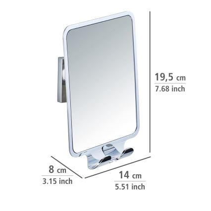 WENKO 22693100 - Козметично огледало VACUUM-LOC QUADRO ED 14x19,5 см лъскав хром