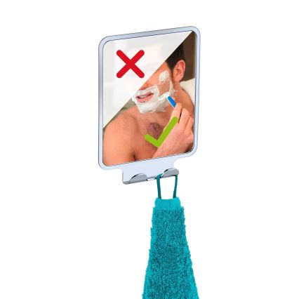 WENKO 22693100 - Козметично огледало VACUUM-LOC QUADRO ED 14x19,5 см лъскав хром