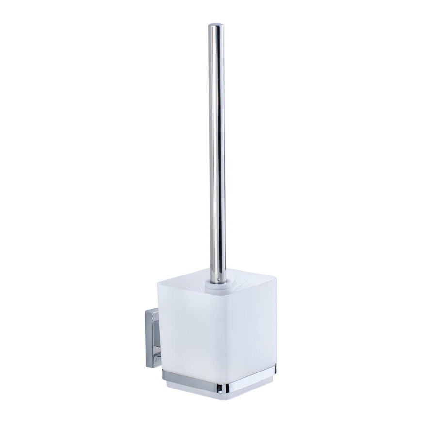 WENKO 22695100-WC четка VACUUM-LOC QUADRO ED 9,5x37 cm сребриста/лъскав хром/прозрачна