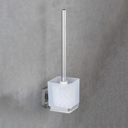 WENKO 22695100-WC четка VACUUM-LOC QUADRO ED 9,5x37 cm сребриста/лъскав хром/прозрачна