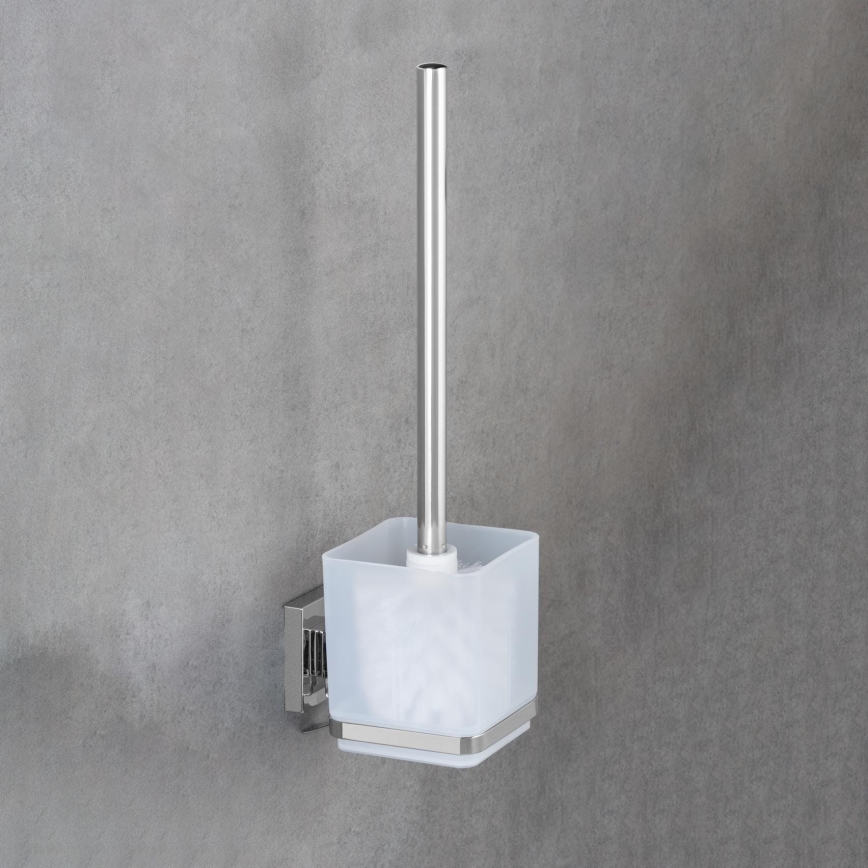 WENKO 22695100-WC четка VACUUM-LOC QUADRO ED 9,5x37 cm сребриста/лъскав хром/прозрачна