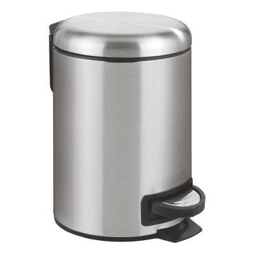 WENKO 22702100 - Кош за отпадъци LEMAN 17x25 см неръждаема стомана/сатен/черен