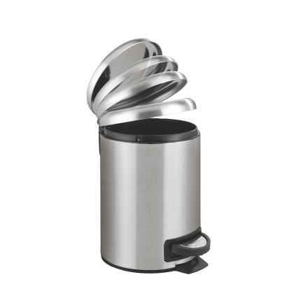 WENKO 22702100 - Кош за отпадъци LEMAN 17x25 см неръждаема стомана/сатен/черен