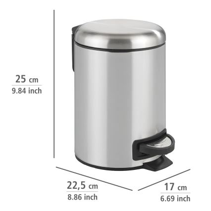 WENKO 22829100 - Кош LEMAN 17x25 см неръждаема стомана/сатиниран/черен