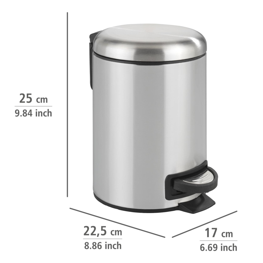 WENKO 22829100 - Кош LEMAN 17x25 см неръждаема стомана/сатиниран/черен