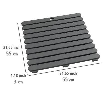 WENKO 22947100 - Подложка за душ, подходяща за вътрешна и външна употреба, 55 x 55 см, сива