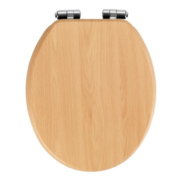 WENKO 22979100-WC тоалетна седалка NATURAL BEECH 35,5x42,5 см кафява/сребриста