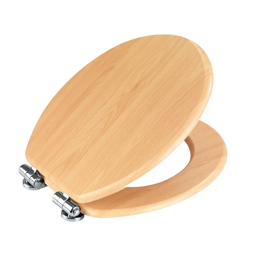 WENKO 22979100-WC тоалетна седалка NATURAL BEECH 35,5x42,5 см кафява/сребриста