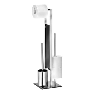 WENKO 22983100 - четка за WC RIVALTA 18x70 cm неръждаема стомана/сребриста/черна