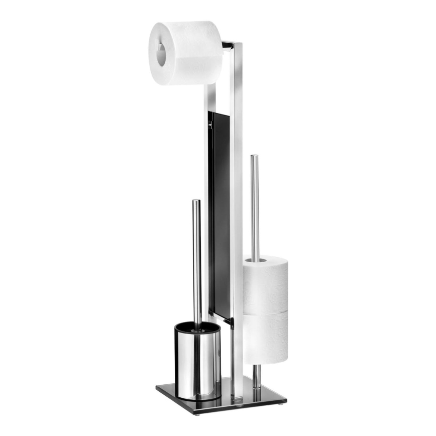 WENKO 22983100 - четка за WC RIVALTA 18x70 cm неръждаема стомана/сребриста/черна