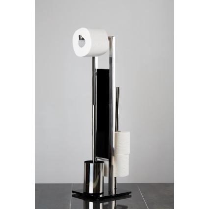 WENKO 22983100 - четка за WC RIVALTA 18x70 cm неръждаема стомана/сребриста/черна