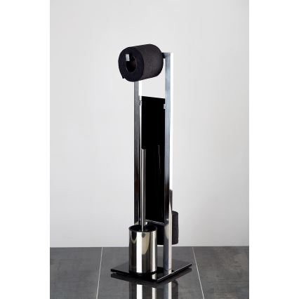 WENKO 22983100 - четка за WC RIVALTA 18x70 cm неръждаема стомана/сребриста/черна