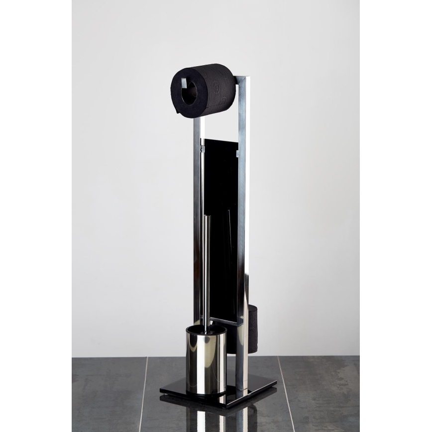 WENKO 22983100 - четка за WC RIVALTA 18x70 cm неръждаема стомана/сребриста/черна