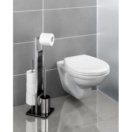 WENKO 22983100 - четка за WC RIVALTA 18x70 cm неръждаема стомана/сребриста/черна
