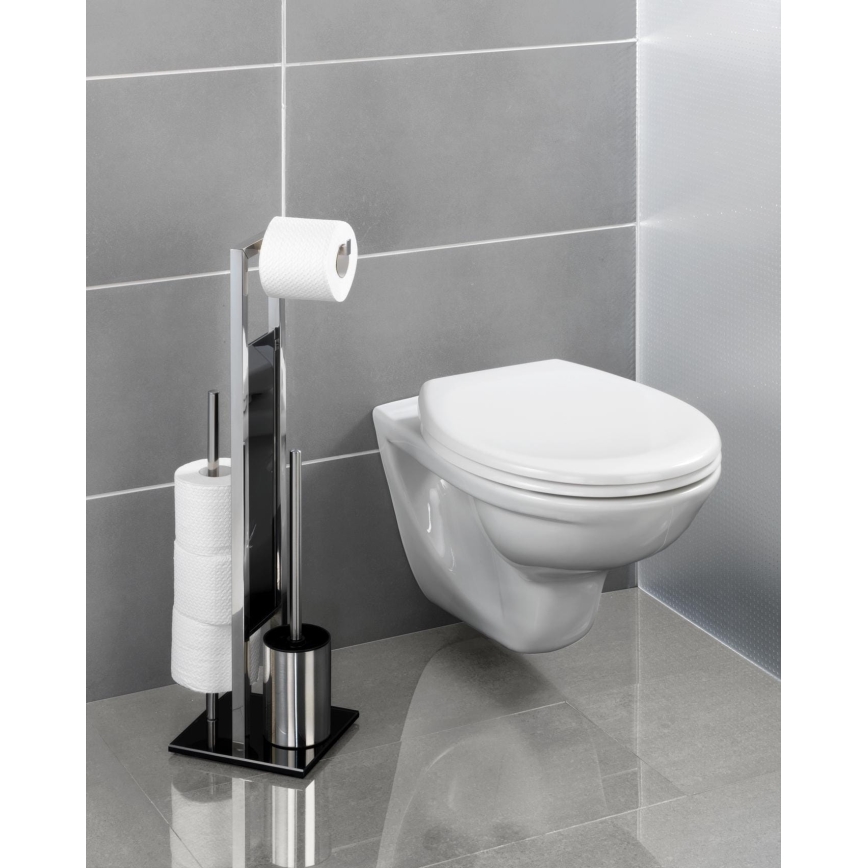 WENKO 22983100 - четка за WC RIVALTA 18x70 cm неръждаема стомана/сребриста/черна