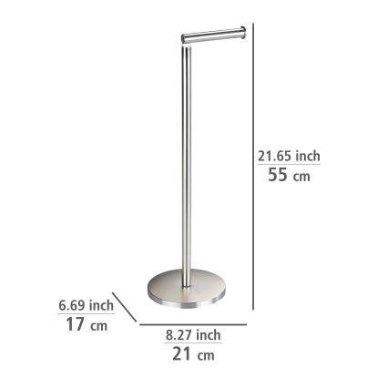 WENKO 22985100 - Държач за тоалетна хартия 21x55 см неръждаема стомана/сребрист