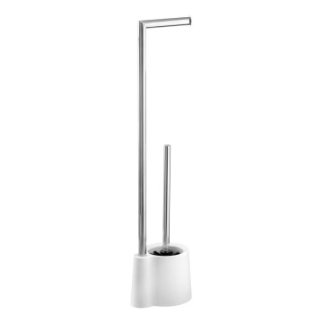 WENKO 22989100 - Четка за WC AVOLA 13x70 см, неръждаема стомана/бяла/сребриста