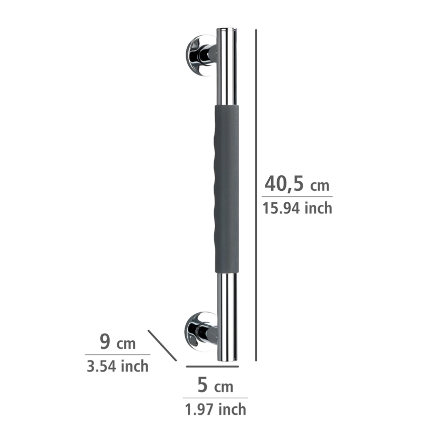 WENKO 23284100-Ръкохватка SECURA 40,5x9 cm неръждаема стомана/антрацит/лъскав хром