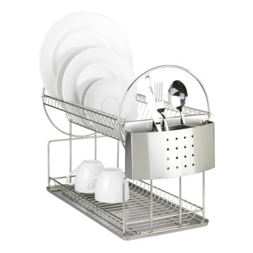 WENKO 2329100 - Сушилник за съдове DUO 21x33 см неръждаема стомана/сребрист