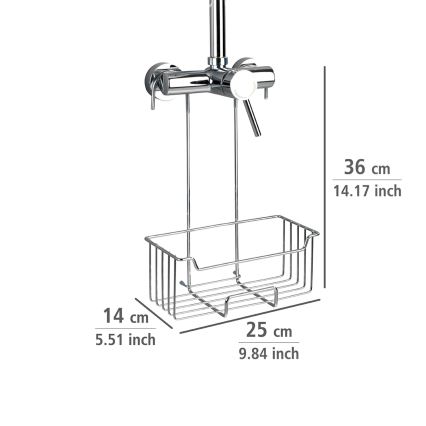 WENKO 23499100 - Поличка за душ MILO 25x36 cm неръждаема стомана/сребрист/прозрачен