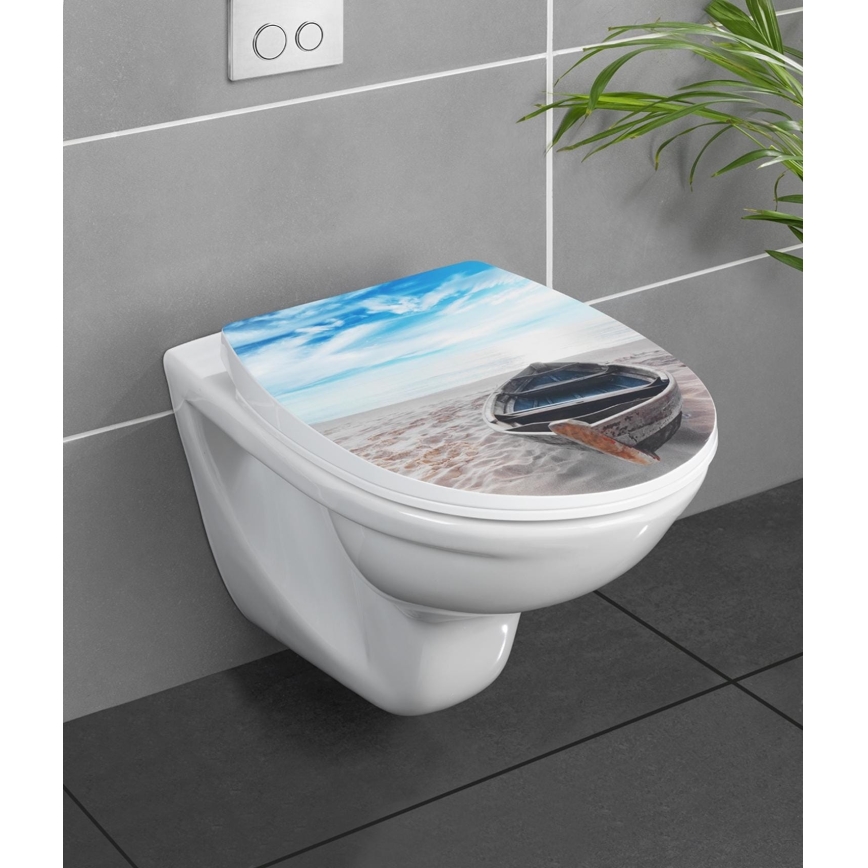 WENKO 23532100-WC тоалетна седалка 300/350 кг 36,5x45 см пъстроцветна/сребриста