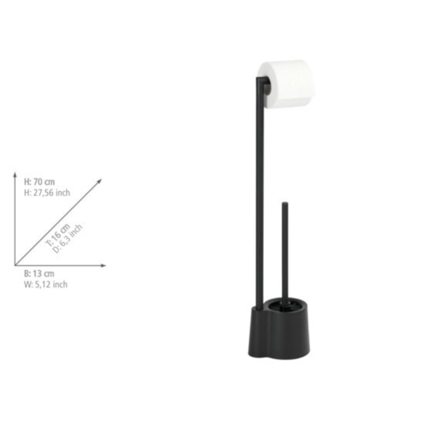 WENKO 23804100 - Четка за WC AVOLA 13x70 см, неръждаема стомана/черна