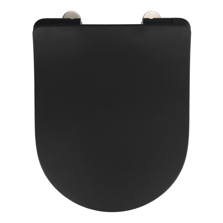 WENKO 23827100-WC седалка SEDILO 45,2x36,2 cm черна/сребриста