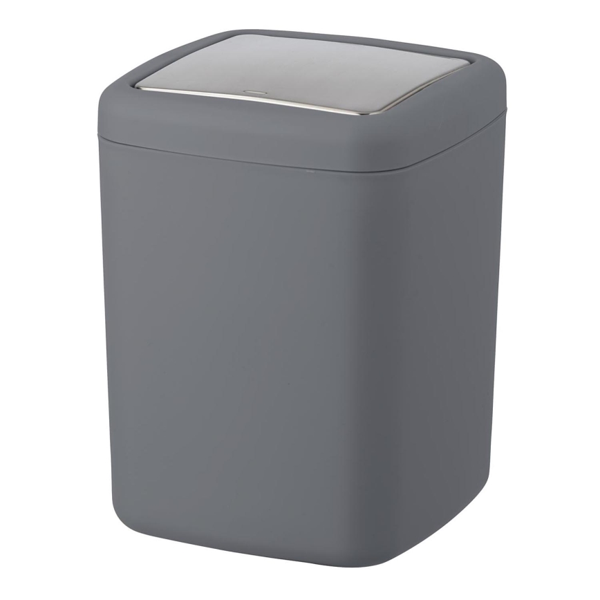 WENKO 23979100 - Кош за отпадъци BARCELONA 15x20 cm антрацит/лъскав хром